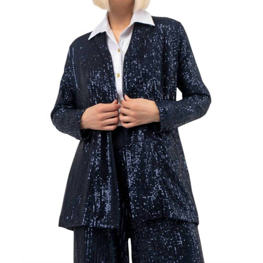 NEW ISLE sparkle blazer in mid blu
